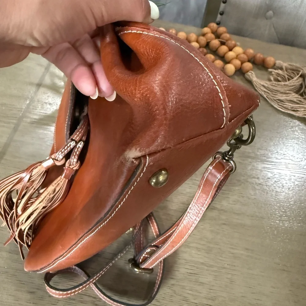 Patricia nash Brown Leather Backpack with Tassel